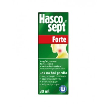 Hascosept Forte, 3 mg/ml, aerozol do stosowania w jamie ustnej, 30 ml