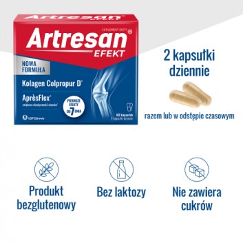 Artresan Efekt AprèsFlex® kolagen na stawy, kapsułki, 60 sztuk - obrazek 5