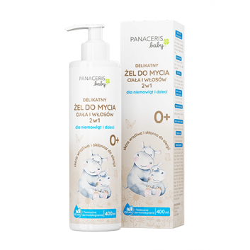 Panaceris Baby Naturalny żel do mycia ciała i włosów 2w1, 400 ml + Panaceris Baby chusteczki nawilżane 99% wody dla niemowląt i dzieci, 60 sztuk - obrazek 3