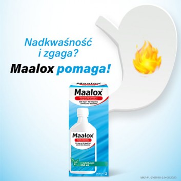 MAALOX Zawiesina doustna, na zgagę i nadkwaśność, 250 ml - obrazek 3 - Apteka internetowa Melissa
