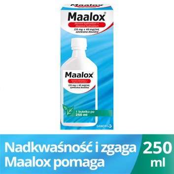 MAALOX Zawiesina doustna, na zgagę i nadkwaśność, 250 ml - obrazek 2 - Apteka internetowa Melissa