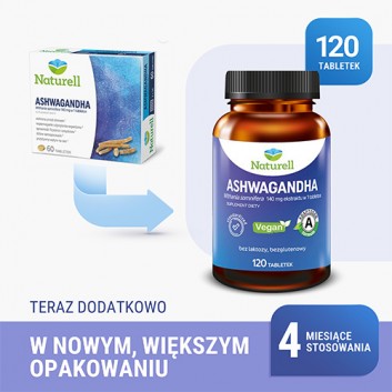 Naturell Ashwagandha, tabletki, 120 sztuk - obrazek 3