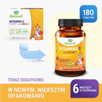 Naturell Witamina C dla dzieci, tabletki, 180 sztuk - obrazek 3