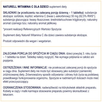 Naturell Witamina C dla dzieci, tabletki, 180 sztuk - obrazek 6