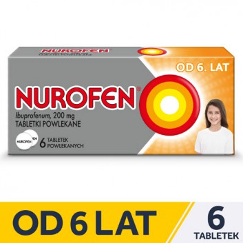 Nurofen dla dzieci ibuprofen 200 mg na ból od lat 6, tabletki, 6 sztuk - obrazek 1 - Apteka internetowa Melissa
