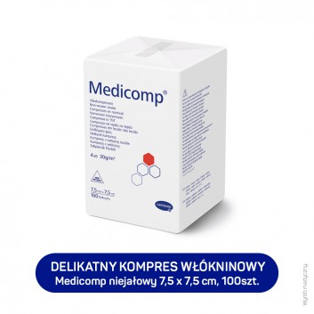 HARTMANN MEDICOMP Kompresy niejałowe 7,5 cm x 7,5 cm, 100 sztuk