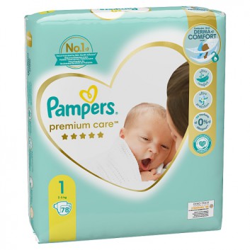 Pampers Pieluchy Premium Care Newborn rozmiar 1, 78 sztuk pieluszek - obrazek 3 - Apteka internetowa Melissa