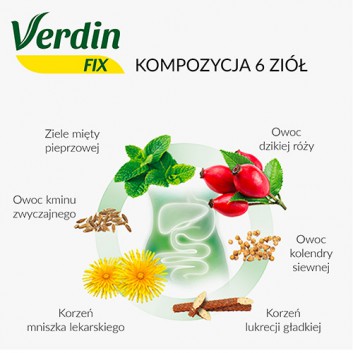 VERDIN FIX - 20 sasz. Wspomaga działanie układu pokarmowego. - obrazek 4 - Apteka internetowa Melissa