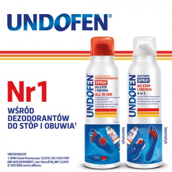 UNDOFEN Aktywny spray do stóp i obuwia 4w1 - 150 ml - cena, opinie, stosowanie - obrazek 3 - Apteka internetowa Melissa
