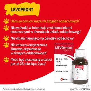 Levopront 60 mg/10 ml, syrop na suchy kaszel, 120 ml  - obrazek 4 - Apteka internetowa Melissa