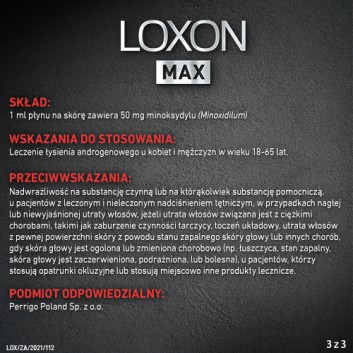 LOXON MAX 5% na łysienie, 60 ml, cena, opinie, wskazania - obrazek 5 - Apteka internetowa Melissa