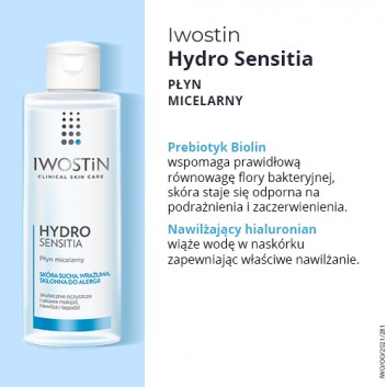 Iwostin Hydro Sensitia Płyn micelarny,215 ml - obrazek 3 - Apteka internetowa Melissa