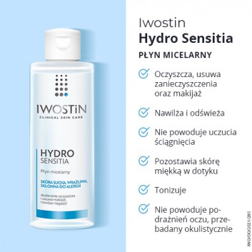 Iwostin Hydro Sensitia Płyn micelarny,215 ml - obrazek 2 - Apteka internetowa Melissa