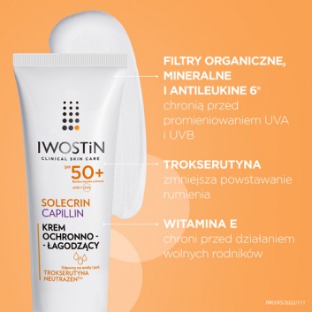 IWOSTIN SOLECRIN CAPILLIN Krem ochronny do skóry naczynkowej SPF50+ - 50 ml - obrazek 4 - Apteka internetowa Melissa