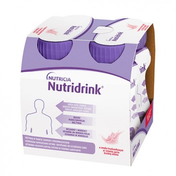 Nutridrink, smak truskawkowy, płyn, 4 x 125 ml
