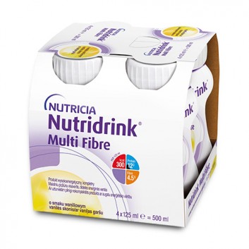 Nutridrink Multi Fibre, smak waniliowy, płyn, 4 x 125 ml