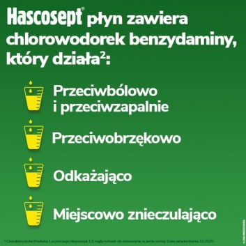 HASCOSEPT Roztwór do stosowania w jamie ustnej 1,5 mg/g, 100 g. Na stany zapalne w jamie ustnej  - obrazek 4