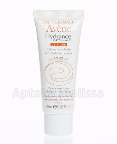 AVENE Hydrance Optimale UV Riche Krem nawilżający z filtrem SPF20 - 40 ml - Apteka internetowa Melissa