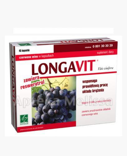 LONGAVIT Czerwone wino w kapsułkach - 45 kaps. - Apteka internetowa Melissa