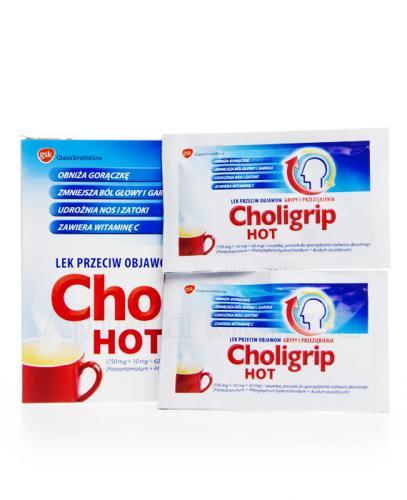CHOLIGRIP HOT Proszek do przygotowania roztworu o smaku miodowo-cytrynowym - 10 sasz. - Apteka internetowa Melissa