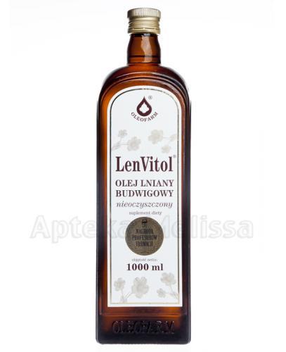 LENVITOL Olej lniany budwigowy nieoczyszczony - 1000 ml Data ważności: 2017.10.21 - Apteka internetowa Melissa