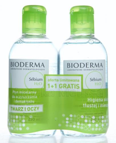 BIODERMA SEBIUM H2O Antybakteryjny płyn micelarny do oczyszczania twarzy - 2 x 250 ml Data ważności: 2018.06.30 - Apteka internetowa Melissa