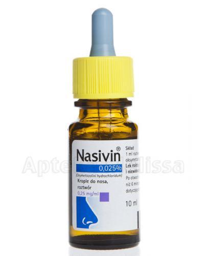 NASIVIN 0,25 mg/ml Krople do nosa - 10 ml - Apteka internetowa Melissa