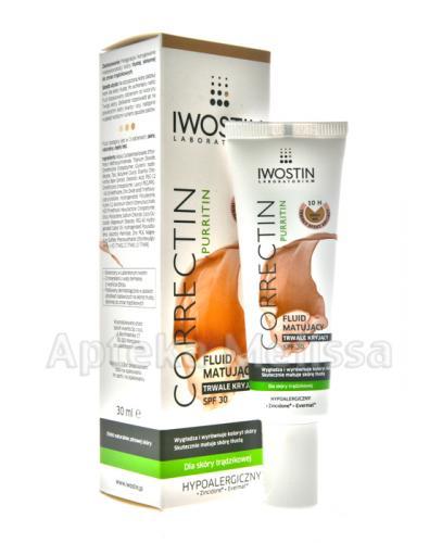 IWOSTIN CORRECTIN PURRITIN Fluid matujący trwale kryjący odcień ciepły beż - 30 ml - Apteka internetowa Melissa