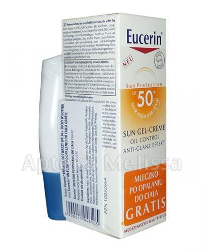EUCERIN SUN Krem-żel do skóry z alergią na słońce SPF50+ - 50 ml + Mleczko po opalaniu 75 ml GRATIS - Apteka internetowa Melissa