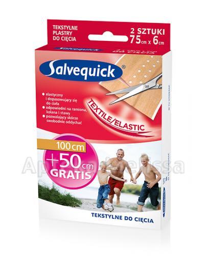 SALVEQUICK TEXTILE Plastry tekstylne do cięcia 75 cm x 6 cm - 2 szt. - Apteka internetowa Melissa