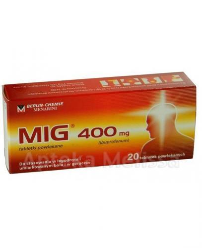  MIG 400 mg - ibuprofen, 20 tabletek - Apteka internetowa Melissa  