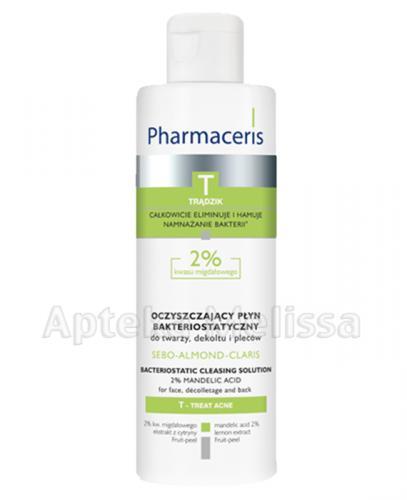 PHARMACERIS T SEBO-ALMOND-CLARIS Oczyszczający płyn bakteriostatyczny do twarzy, dekoltu i pleców - 190 ml - Apteka internetowa Melissa