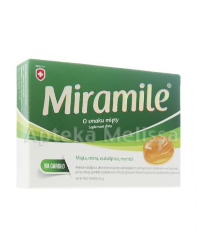 MIRAMILE O smaku mięty na kaszel i ból gardła - 24 past. - Apteka internetowa Melissa