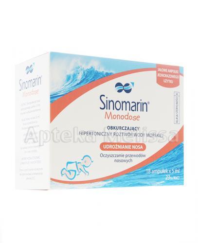 SINOMARIN MONODOSE Obkurczający hipertoniczny roztwór wody morskiej - 18 amp. x 5 ml - Apteka internetowa Melissa