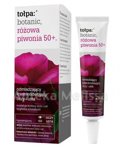TOŁPA BOTANIC RÓŻOWA PIWONIA 50+ Odmładzający krem modelujący pod oczy i na usta - 10 ml - Apteka internetowa Melissa