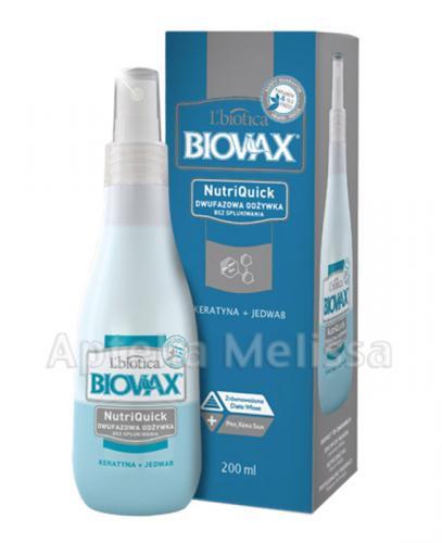 BIOVAX NUTRIQUICK KERATYNA + JEDWAB Dwufazowa odżywka bez spłukiwania - 200 ml - Apteka internetowa Melissa