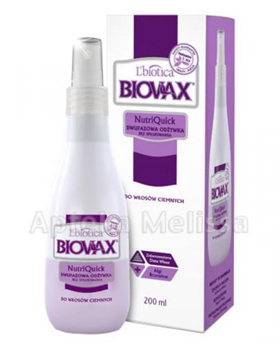 BIOVAX NUTRIQUICK DO WŁOSÓW CIEMNYCH Dwufazowa odżywka bez spłukiwania - 200 ml - Apteka internetowa Melissa