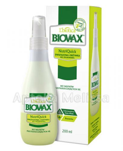 BIOVAX NUTRIQUICK DO WŁOSÓW PRZETŁUSZCZAJĄCYCH SIĘ Dwufazowa odżywka bez spłukiwania - 200 ml - Apteka internetowa Melissa