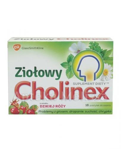 CHOLINEX ZIOŁOWY O smaku dzikiej róży - 16 past. do ssania - Apteka internetowa Melissa