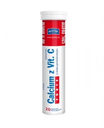 CALCIUM FORTE Z z Vit. C BIOTTER - 20 tabl. mus. - Apteka internetowa Melissa