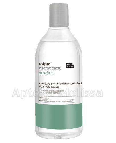TOŁPA DERMO FACE STREFA T Matujący płyn micelarny-tonik 2w1 do mycia twarzy - 400 ml - Apteka internetowa Melissa