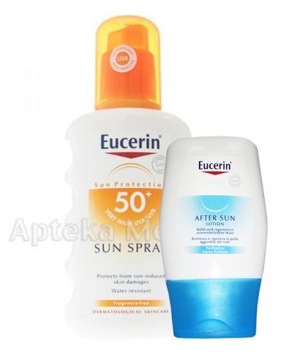  EUCERIN SUN Spray ochronny SPF50+ - 200 ml + Mleczko po opalaniu 75 ml - Apteka internetowa Melissa  