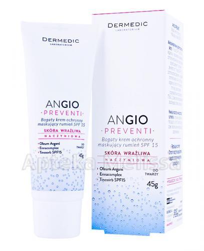 DERMEDIC ANGIO PREVENTI Bogaty krem ochronny maskujący rumień SPF15 - 45 g - Apteka internetowa Melissa