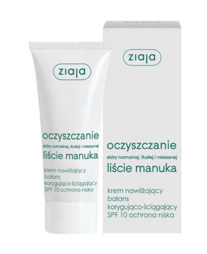 ZIAJA OCZYSZCZANIE Liście manuka krem nawilżający balans korygująco-ściągający, 50 ml