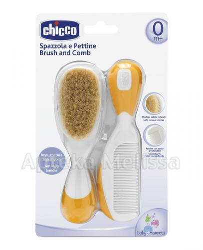 CHICCO Szczotka+grzebień naturalne włosie Pomarańczowa - 1 szt. - Apteka internetowa Melissa