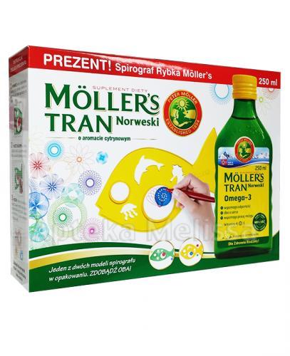 MOLLERS Tran norweski o aromacie cytrynowym - 250 ml + Kolorowanka akwarium 3D GRATIS! - Apteka internetowa Melissa