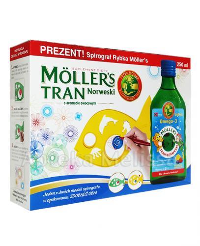 MOLLERS Tran norweski o aromacie owocowym - 250 ml + Spirograf rybka GRATIS! - Apteka internetowa Melissa