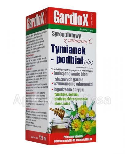  GARDLOX TYMIANEK I PODBIAŁ PLUS Syrop ziołowy z witaminą C - 120 ml - Apteka internetowa Melissa  