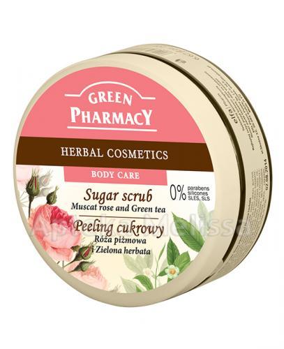  GREEN PHARMACY Peeling cukrowy róża piżmowa i zielona herbata - 300 ml - Apteka internetowa Melissa  