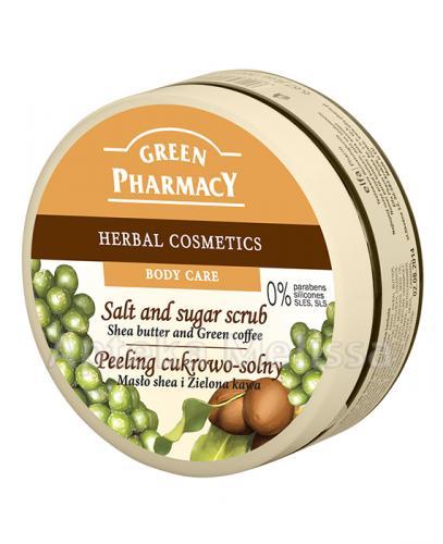 GREEN PHARMACY Peeling cukrowo-solny masło shea i zielona kawa - 300 ml - Apteka internetowa Melissa